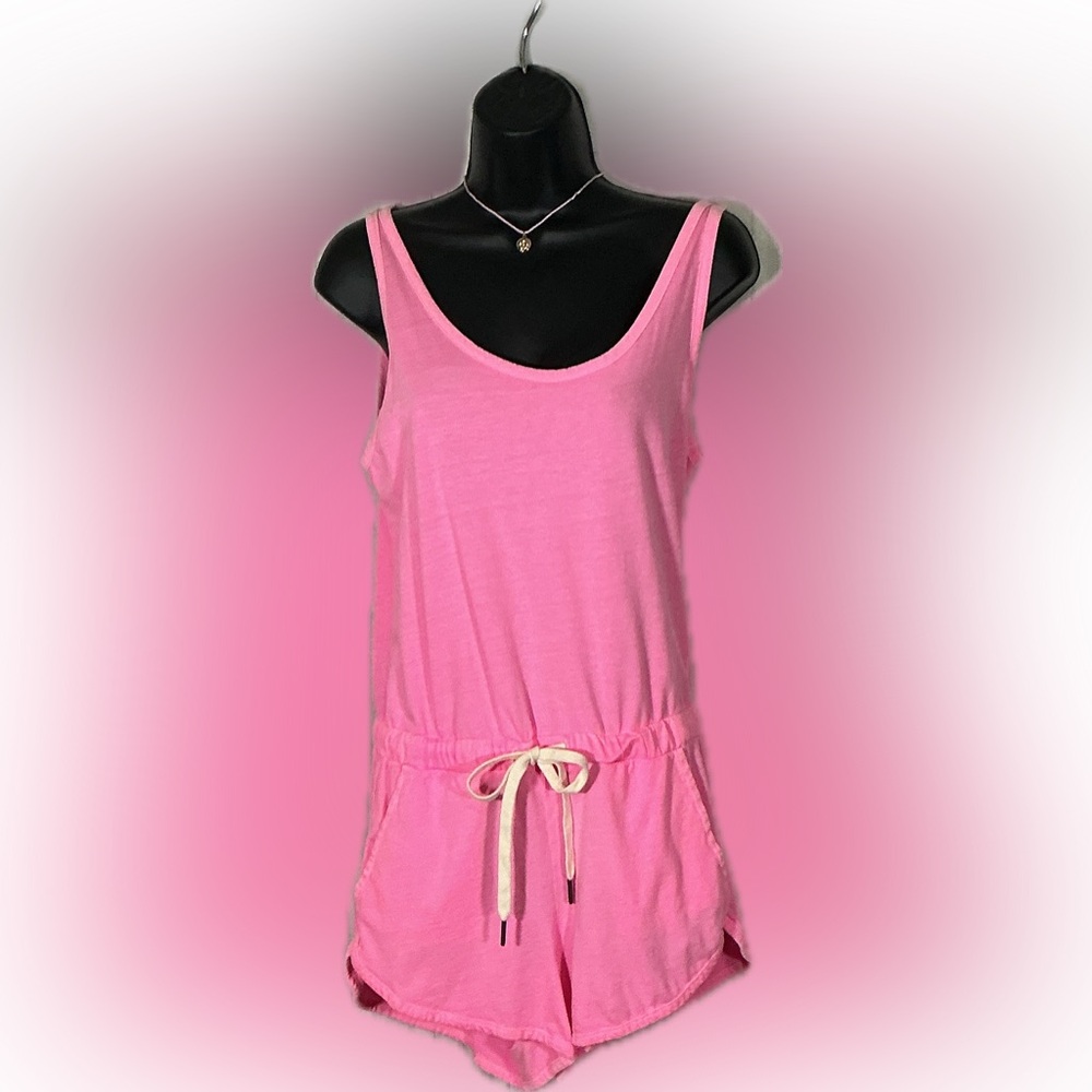Anthro n:philanthropy Pink Drawstring Romper Small | Beachy Summer